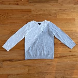 White and silver Tommy Hilfiger sweater for small girl size 4T